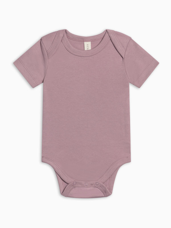 Short Sleeve Bodysuit - Fog Baby : One Pieces : Bodysuits : Short Sleeves Kendi Short Sleeve Bodysuit - Fog for Baby | Colored Organics®