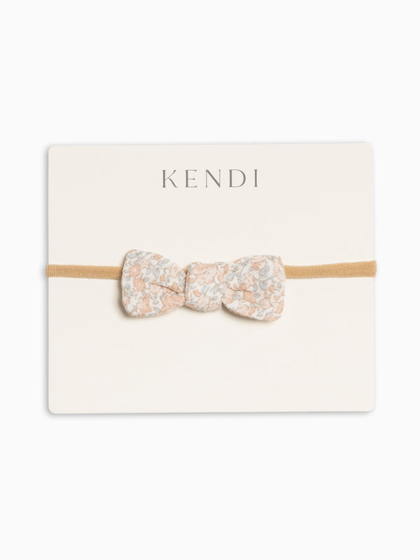 Muslin Dainty Bow - Belmont Floral / Shell + Powder Baby : Accessories : Bows : Headbands KENDI by Colored Organics Muslin Dainty Bow - Belmont Floral / | Colored Organics®