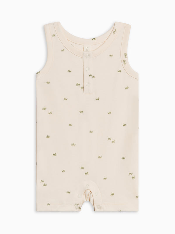 Nile Romper - Grasshopper / Fern + Mint Baby : One Pieces : Rompers : Tanks Kendi Nile Romper - Grasshopper / Fern + Mint | Colored Organics®