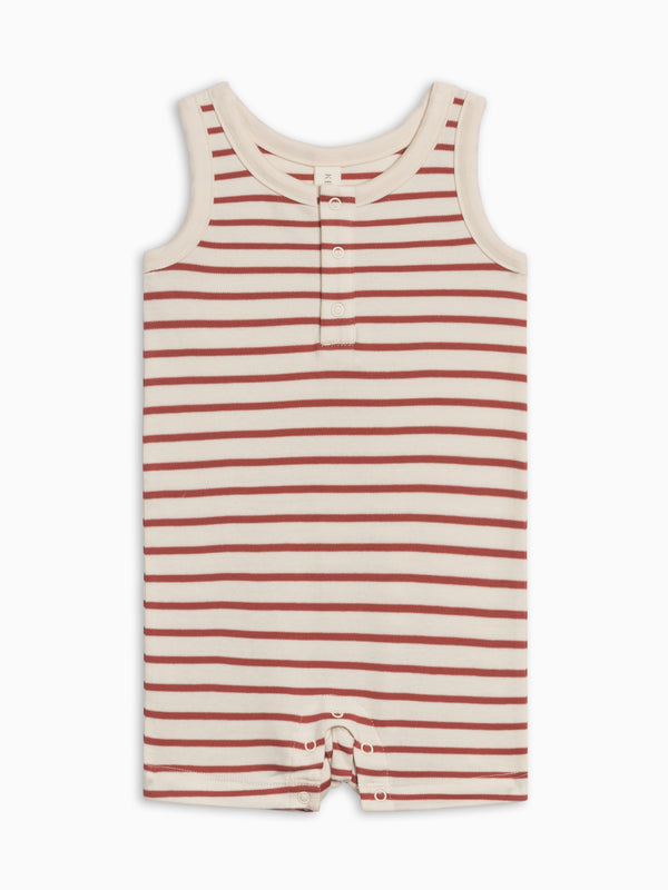 Nile Romper - Ron Stripe / Barn Baby : One Pieces : Rompers : Tanks Kendi PRE ORDER Nile Romper - Ron Stripe / | Colored Organics®