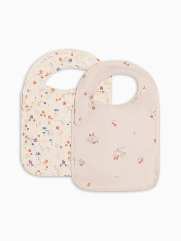 2-Pack Bibs - Margot Floral + Raspberries Baby : Gear : Bibs : Feeding Kendi PRE ORDER 2-Pack Bibs - Margot Floral + | Colored Organics®