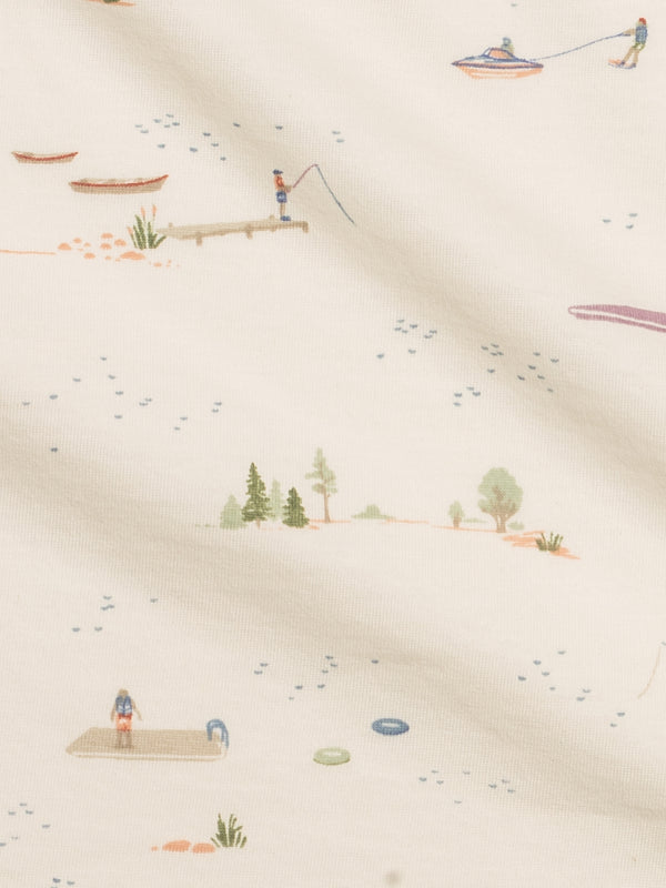 Swaddle Blanket - Lake / Barn + Mint Baby : Accessories : Swaddle Blankets : Nursery : Bedding : Blankets Kendi PRE ORDER Swaddle Blanket - Lake / Barn | Colored Organics®