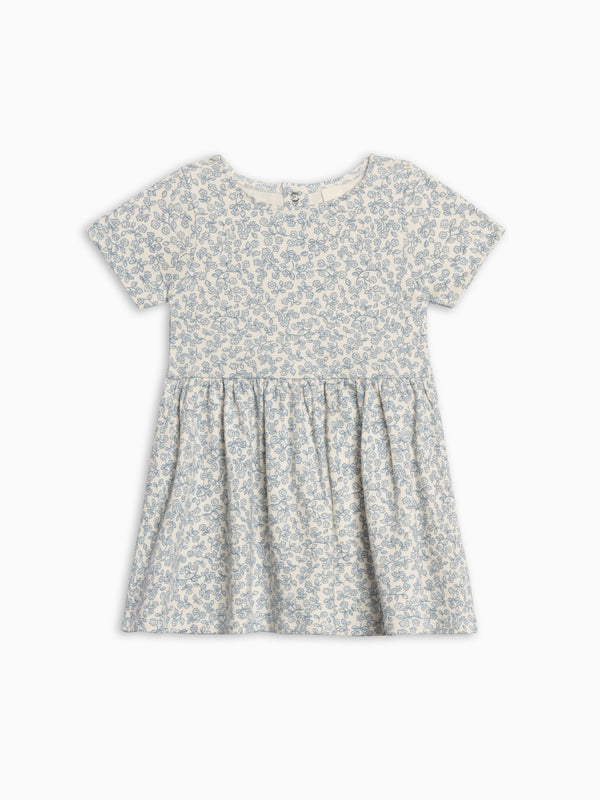 Stella Short Sleeve Swing Dress - Narelle Floral / Ivory + Sea Baby-Kids : Dresses : Short Sleeve KENDI by Colored Organics Stella Short Sleeve Swing Dress | Colored Organics®