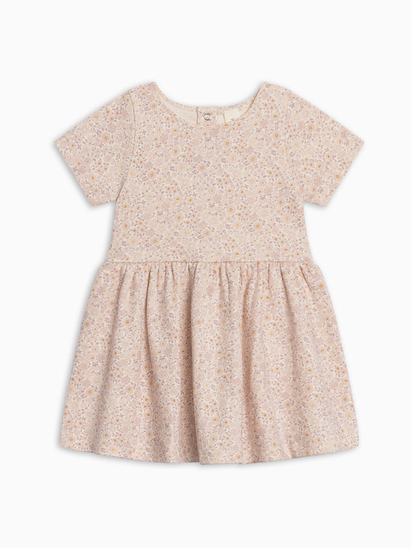 Stella Short Sleeve Swing Dress - Primrose / Fog + Shell Baby-Kids : Dresses : Short Sleeves Kendi Stella Short Sleeve Swing Dress | Colored Organics®