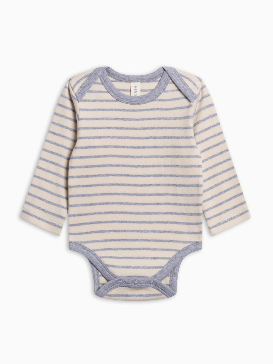River Bodysuit - Bob Stripe Baby : One Pieces : Bodysuits : Long Sleeves KENDI by Colored Organics River Bodysuit for Babies | Colored Organics®