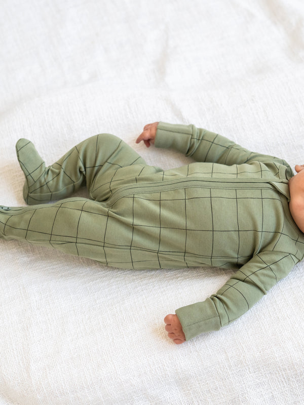 Peyton Zipper Sleeper - Basket Baby : One Pieces : Sleepers : Long Sleeves KENDI by Colored Organics Peyton Zipper Sleeper for Baby | Colored Organics®