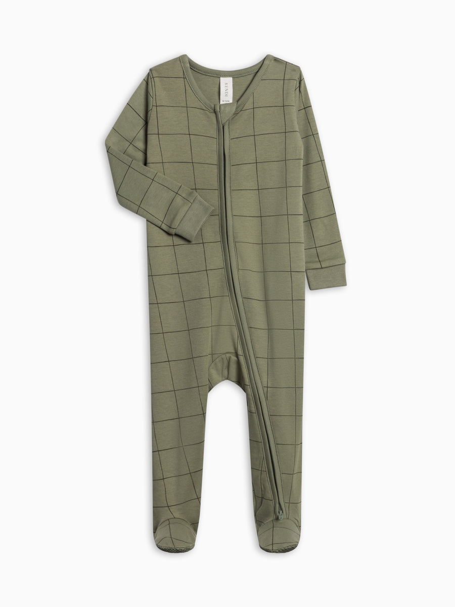 Peyton Zipper Sleeper - Basket Baby : One Pieces : Sleepers : Long Sleeves KENDI by Colored Organics Peyton Zipper Sleeper for Baby | Colored Organics®