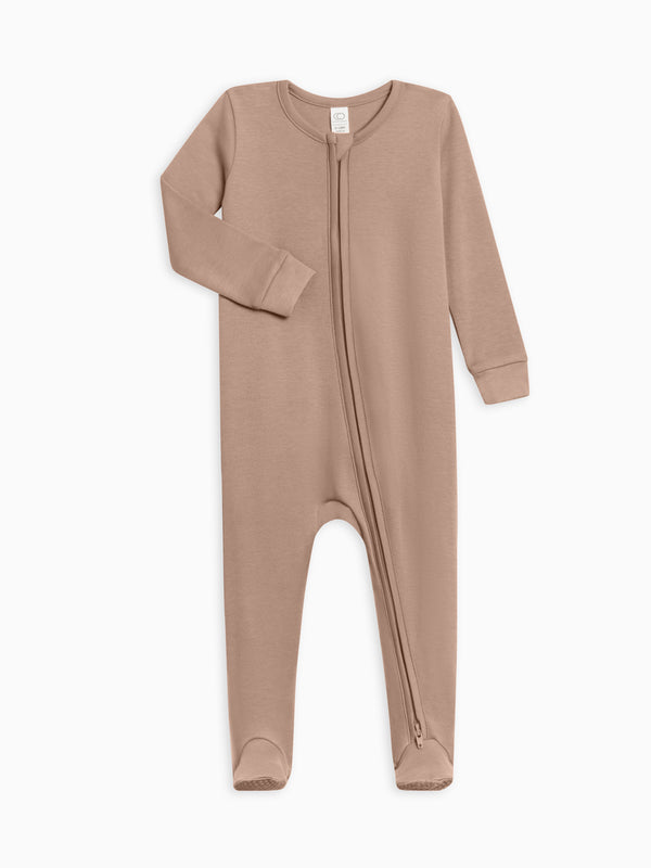 Classic Peyton Zipper Sleeper Baby : One Pieces : Sleepers : Long Sleeves KENDI by Colored Organics Organic Peyton Zipper Footed Sleeper | Colored Organics®