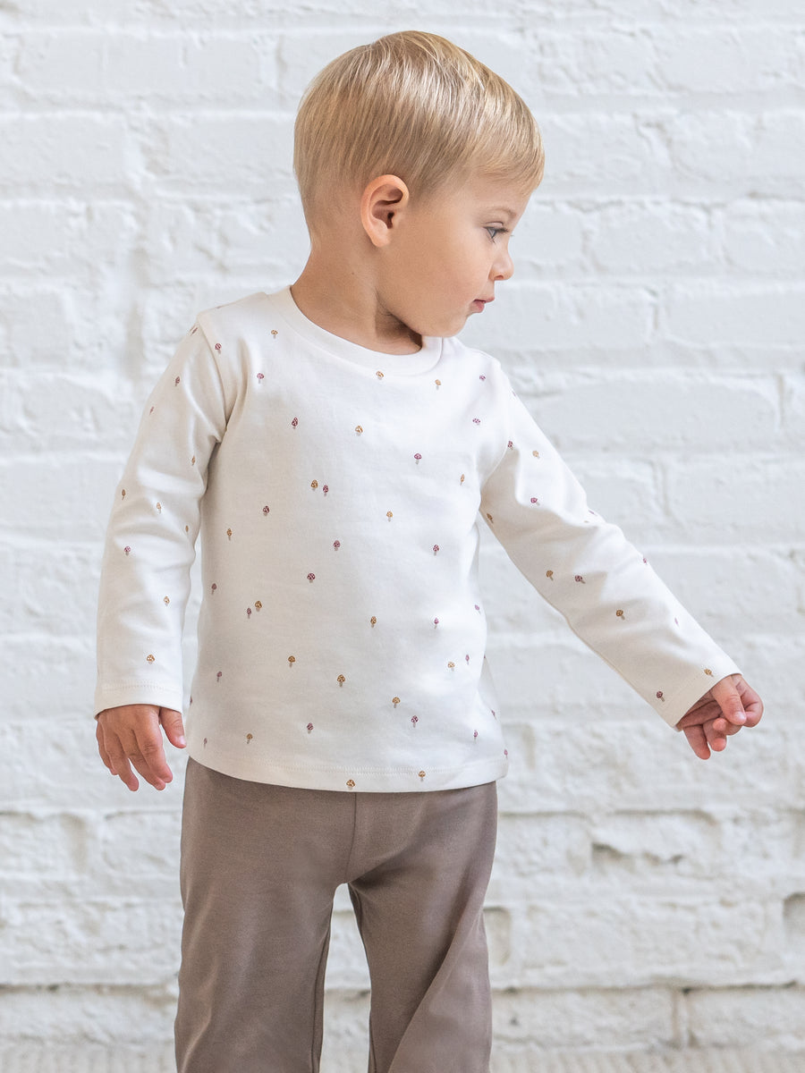 Turk Long Sleeve Crew - Mushroom Baby-Kids : Tops : Tees : Long Sleeves KENDI by Colored Organics Turk Long Sleeve Crew for Baby + Kids | Colored Organics®