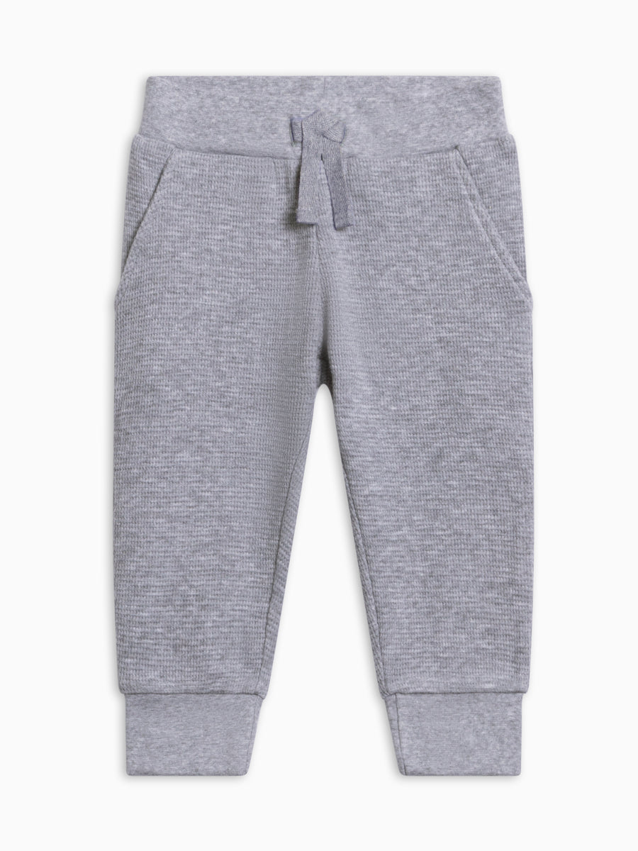 Nelson Waffle Knit Jogger - Ashen Baby-Kids : Bottoms : Joggers KENDI by Colored Organics Nelson Waffle Knit Jogger for Baby + | Colored Organics®