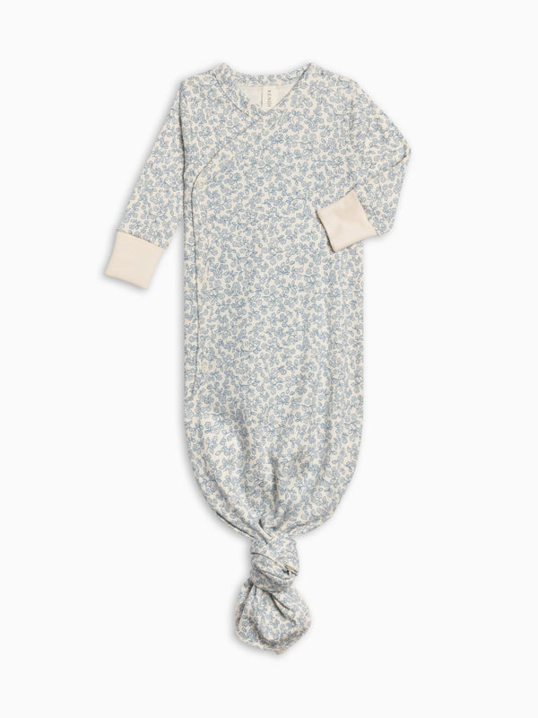 Indy Kimono Gown - Narelle Floral / Ivory + Sea Baby : One Pieces : Gowns : Long Sleeves KENDI by Colored Organics Indy Kimono Gown - Narelle Floral / | Colored Organics®