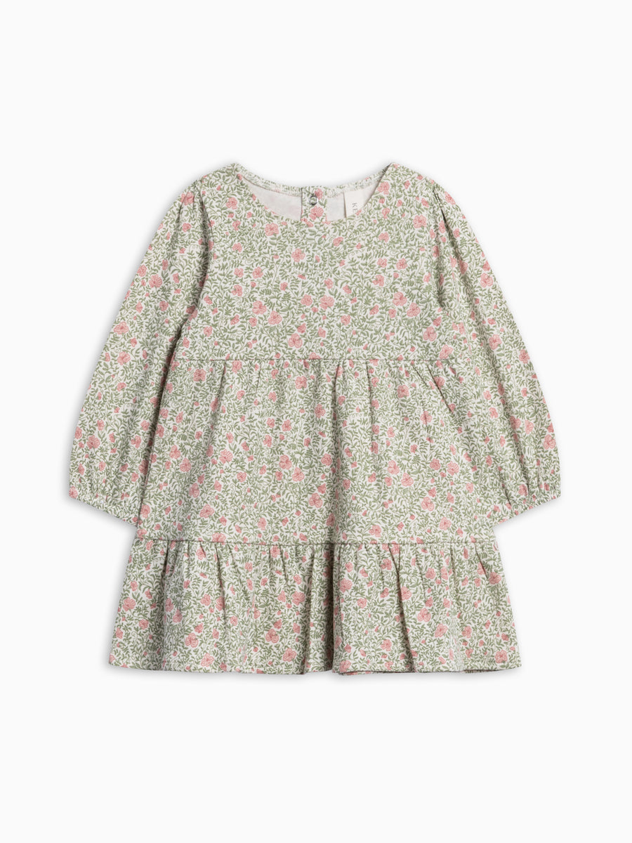 Sofia Long Sleeve Tiered Dress - Janice Floral Baby-Kids : Dresses : Long Sleeves KENDI by Colored Organics Sofia Long Sleeve Tiered Dress for Baby | Colored Organics®