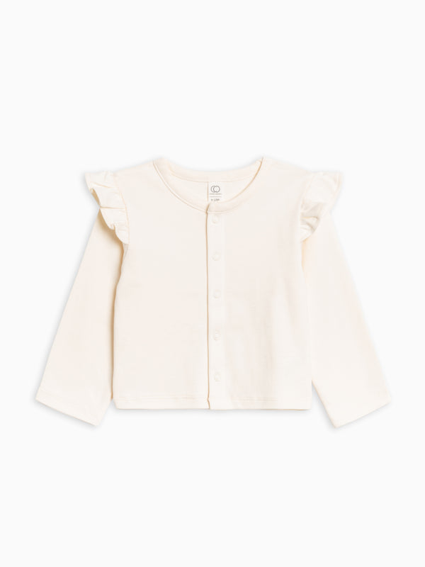 Hazel Cardigan - Ivory Baby: Tops : Cardigans : Long Sleeves Kendi Hazel Cardigan - Ivory for Baby | Colored Organics®