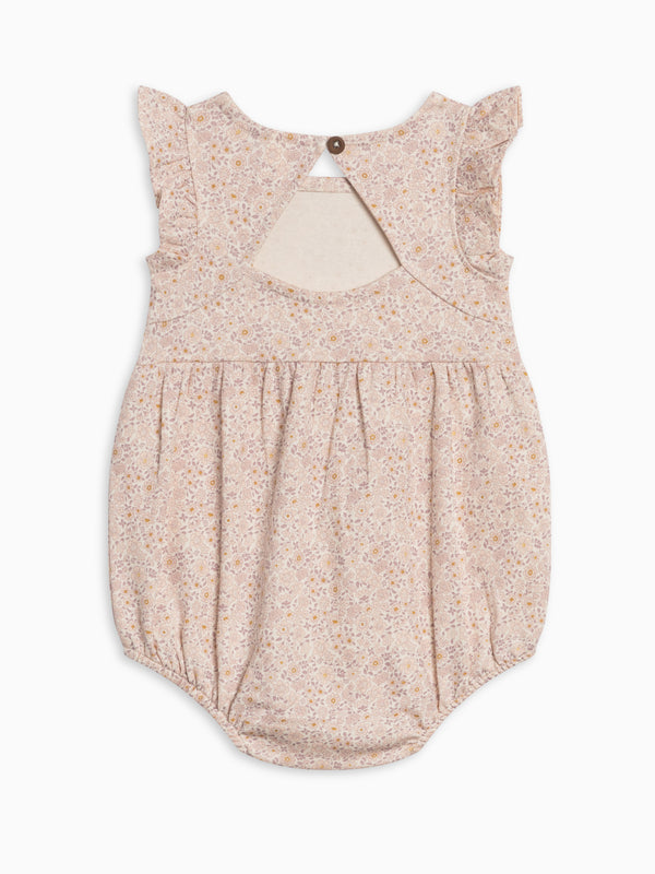 Sommer Romper - Primrose / Fog + Shell Baby : One Pieces : Rompers : Short Sleeves Kendi Sommer Romper - Primrose / Fog + Shell | Colored Organics®