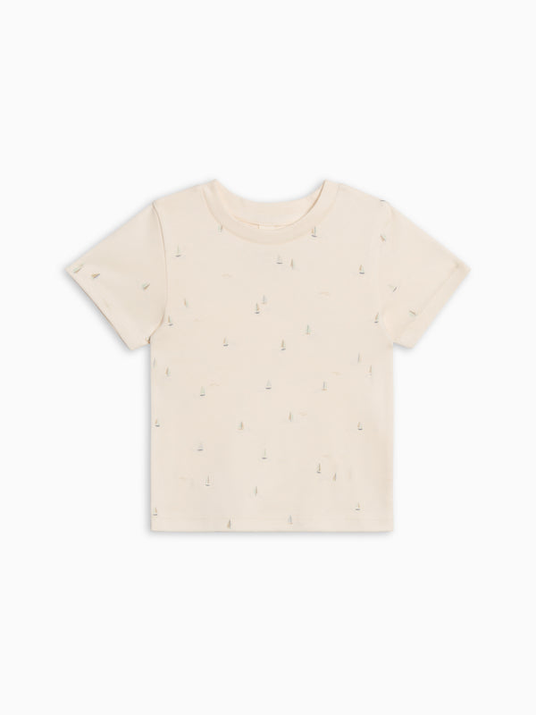 Short Sleeve Crew - Marina / Sea + Dune Baby-Kids : Tops : Shirts : Short Sleeves KENDI by Colored Organics Short Sleeve Crew - Marina / Sea + Dune | Colored Organics®