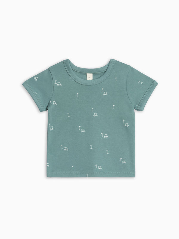 Andy Ringer Tee - Fairway / Laguna + Powder Baby-Kids : Tops : Tees : Short Sleeves Kendi Andy Ringer Tee - Fairway / Laguna + | Colored Organics®