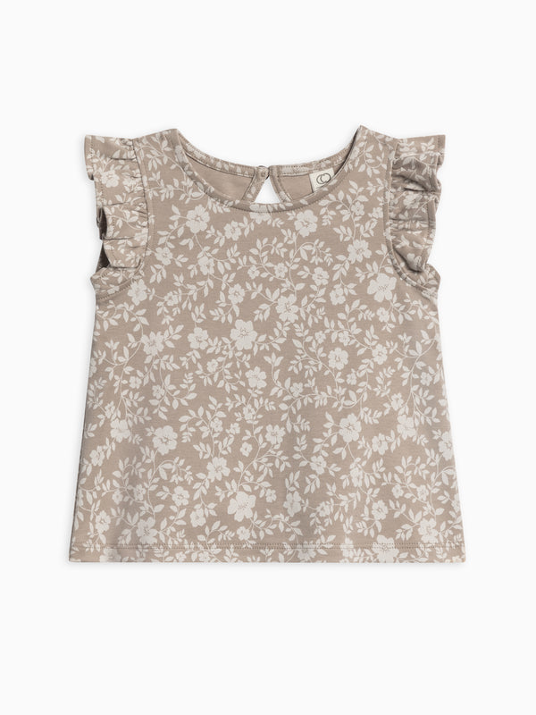 Ella Ruffle Sleeve Tank Sale : Baby-Kids : Tops : Tees : Short Sleeves KENDI by Colored Organics Ella Ruffle Sleeve Tank for Baby | Colored Organics®