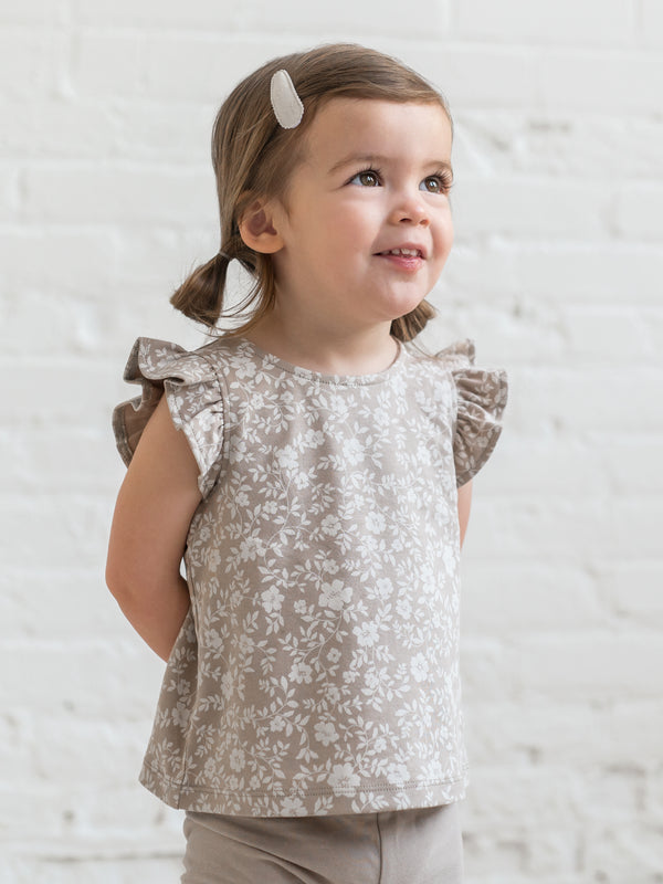 Ella Ruffle Sleeve Tank Sale : Baby-Kids : Tops : Tees : Short Sleeves KENDI by Colored Organics Ella Ruffle Sleeve Tank for Baby | Colored Organics®