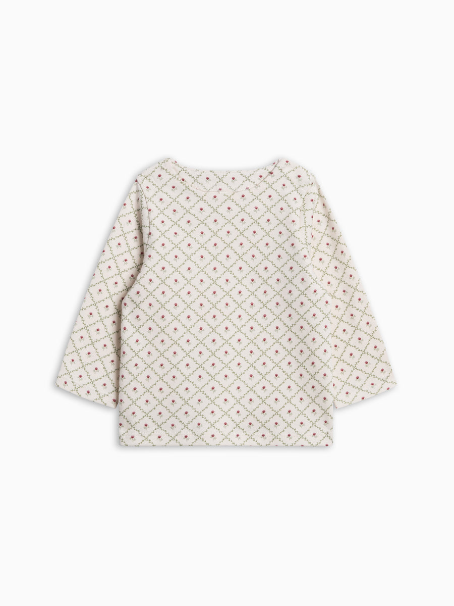 Ryle Snap Shoulder Top - Hedge Floral Baby-Kids : Tops : Tees : Long Sleeves KENDI by Colored Organics Ryle Snap Shoulder Top for Baby + Kids | Colored Organics®