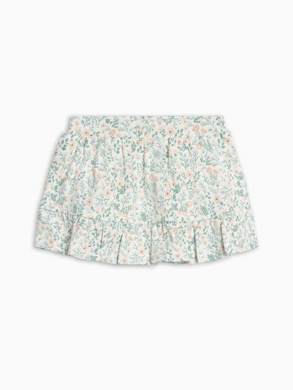 Sunny Skirt with Bloomer Shorts - Merion Floral / Laguna + Shell Baby-Kids : Bottoms : Shorts : Skirts KENDI by Colored Organics Sunny Skirt with Bloomer Shorts | Colored Organics®