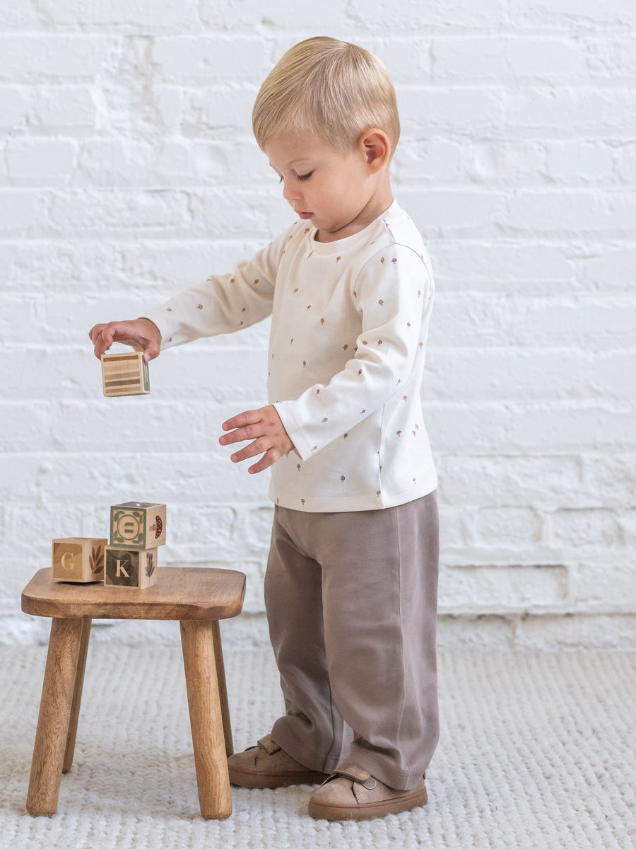 Arin Straight Leg Pant - Taupe Baby-Kids : Bottoms : Joggers KENDI by Colored Organics Arin Straight Leg Pant | Colored Organics®