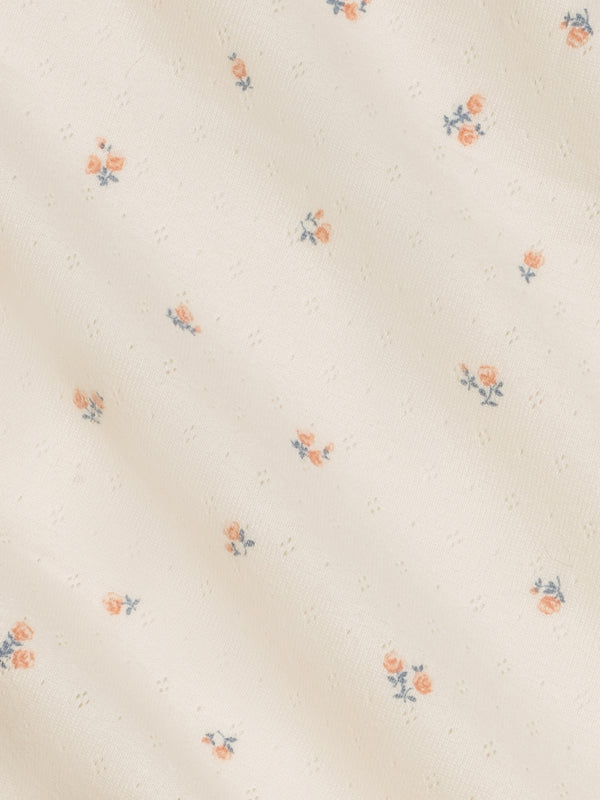 Pointelle Swaddle Blanket - Maris Floral / Ivory + Sea Baby : Accessories : Swaddle Blankets : Nursery : Bedding : Blankets KENDI by Colored Organics Pointelle Swaddle Blanket - Maris | Colored Organics®
