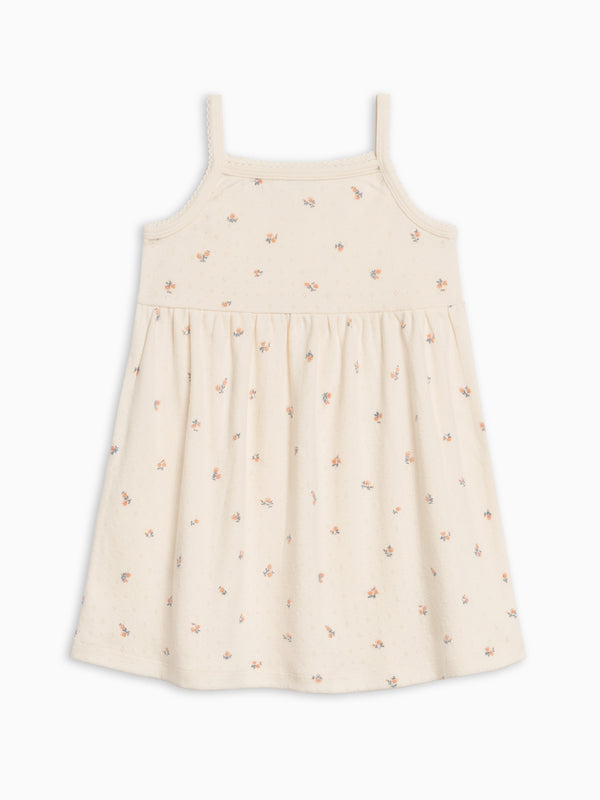 Belle Pointelle Tank Dress - Maris Floral / Ivory + Sea Kids : Dresses : Tanks KENDI by Colored Organics Belle Pointelle Tank Dress - Maris | Colored Organics®