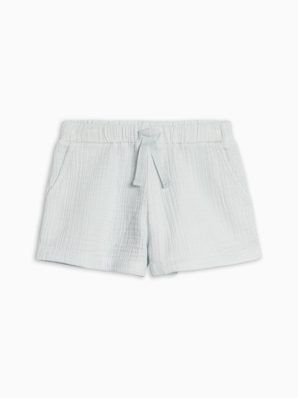 Alden Muslin Shorts - Powder Baby-Kids : Bottoms : Shorts KENDI by Colored Organics Alden Muslin Shorts - Powder for Baby | Colored Organics®