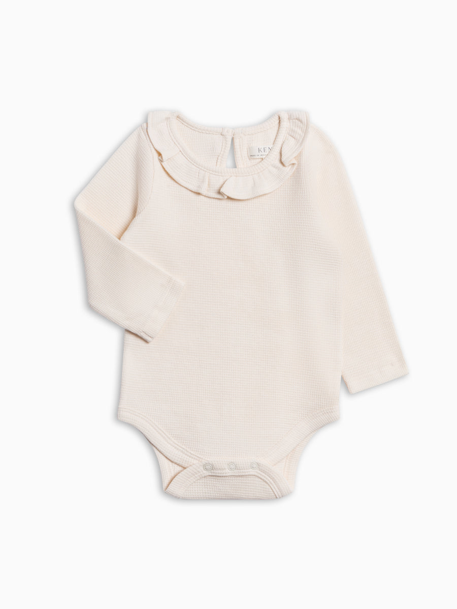 Mae Waffle Knit Ruffle Bodysuit - Woodford