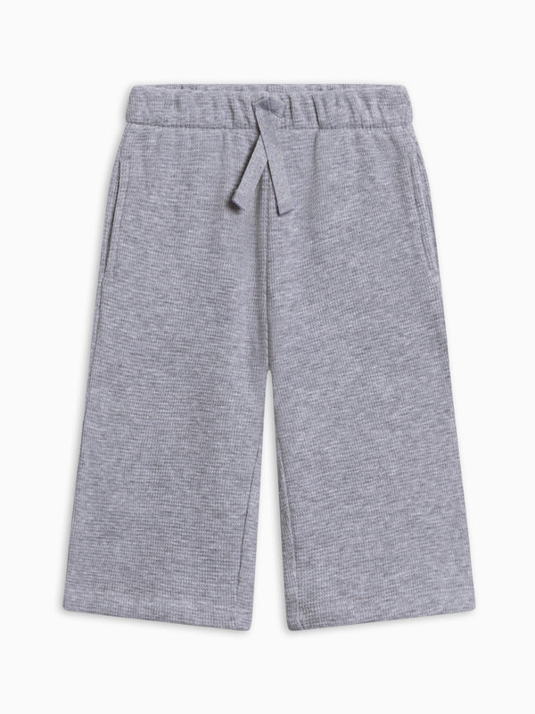 Clove Waffle Knit Straight Leg Pants - Ashen Baby-Kids : Bottoms : Joggers KENDI by Colored Organics Clove Waffle Knit Straight Leg Pants | Colored Organics®