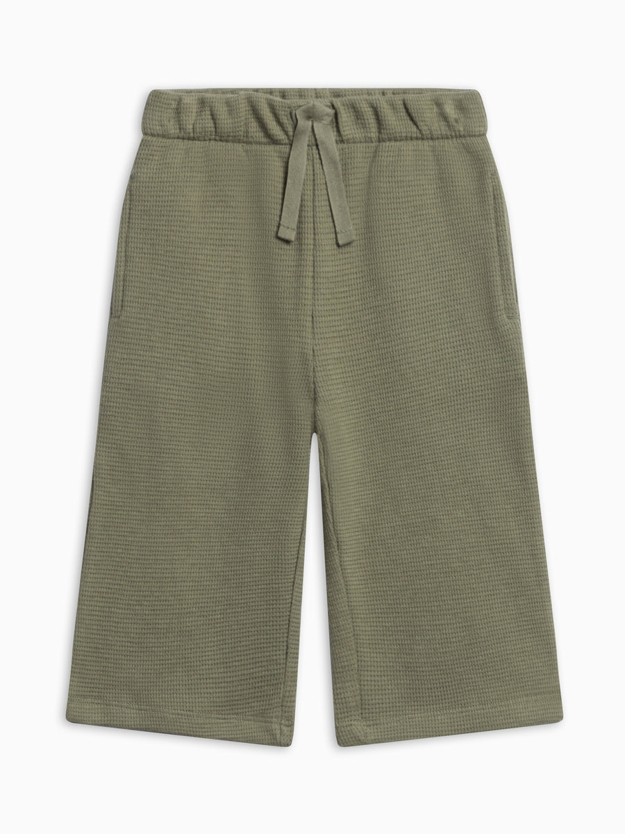 Clove Waffle Knit Straight Leg Pants - Fern