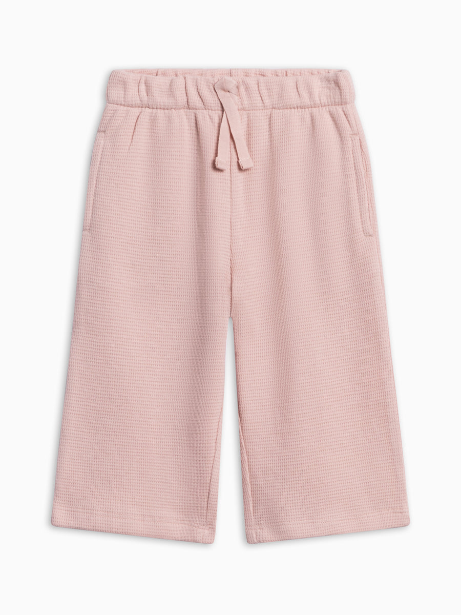 PRE ORDER Clove Waffle Knit Straight Leg Pants - Petal Pink Baby-Kids : Bottoms : Joggers KENDI by Colored Organics Clove Waffle Knit Straight Leg Pants | Colored Organics®