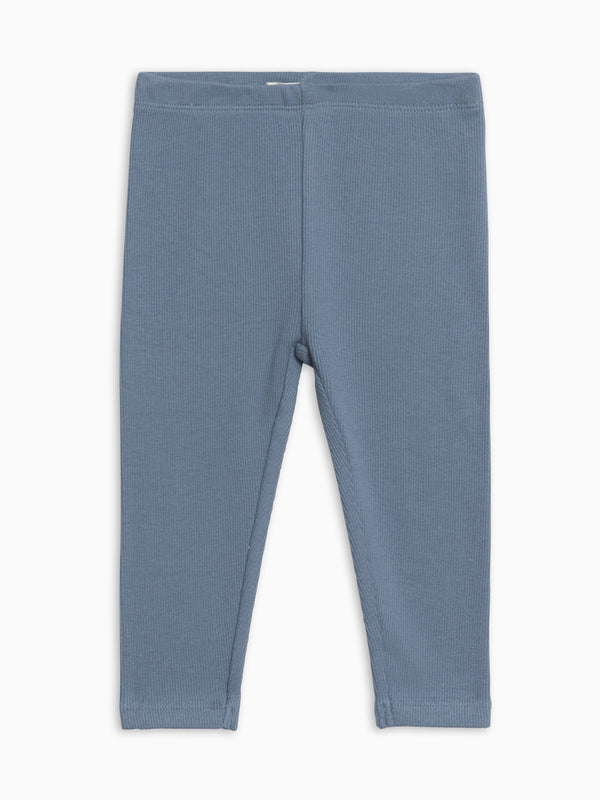 Lennon Ribbed Leggings - Sea Baby-Kids : Bottoms : Leggings KENDI by Colored Organics Lennon Ribbed Leggings - Sea (Organic) | Colored Organics®