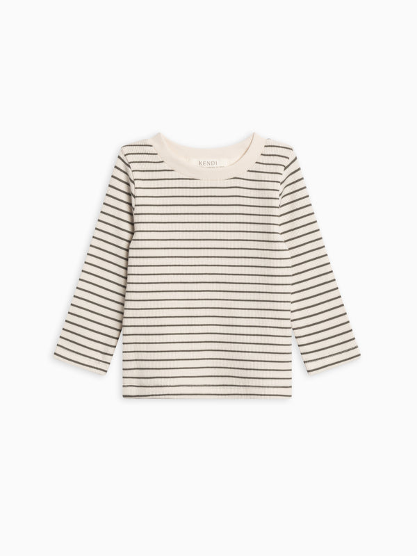 Rory Ribbed Long Sleeve Top Baby-Kids : Tops : Tees : Long Sleeves Kendi Organic Cotton Baby and Kids Rory Ribbed Long Sleeve Top