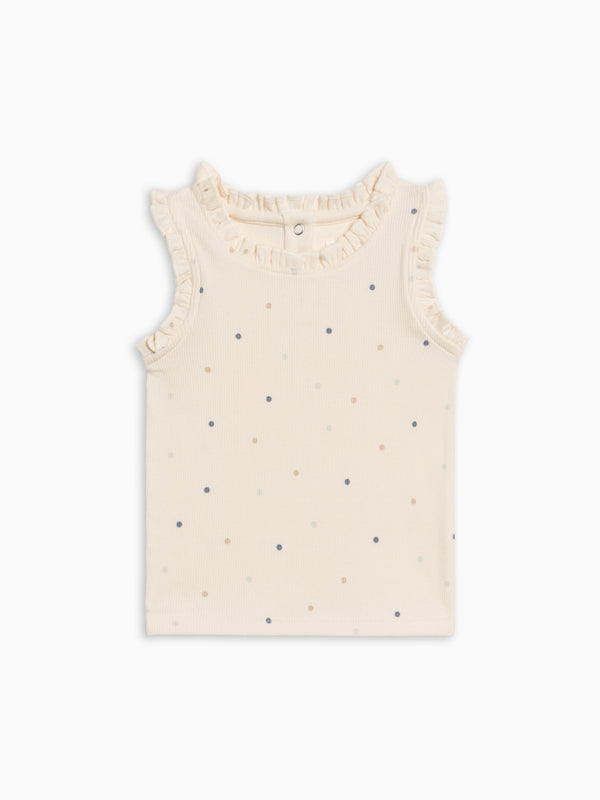 Cindy Ribbed Ruffle Tank - Regatta Kendi Cindy Ribbed Ruffle Tank - Regatta | Colored Organics®