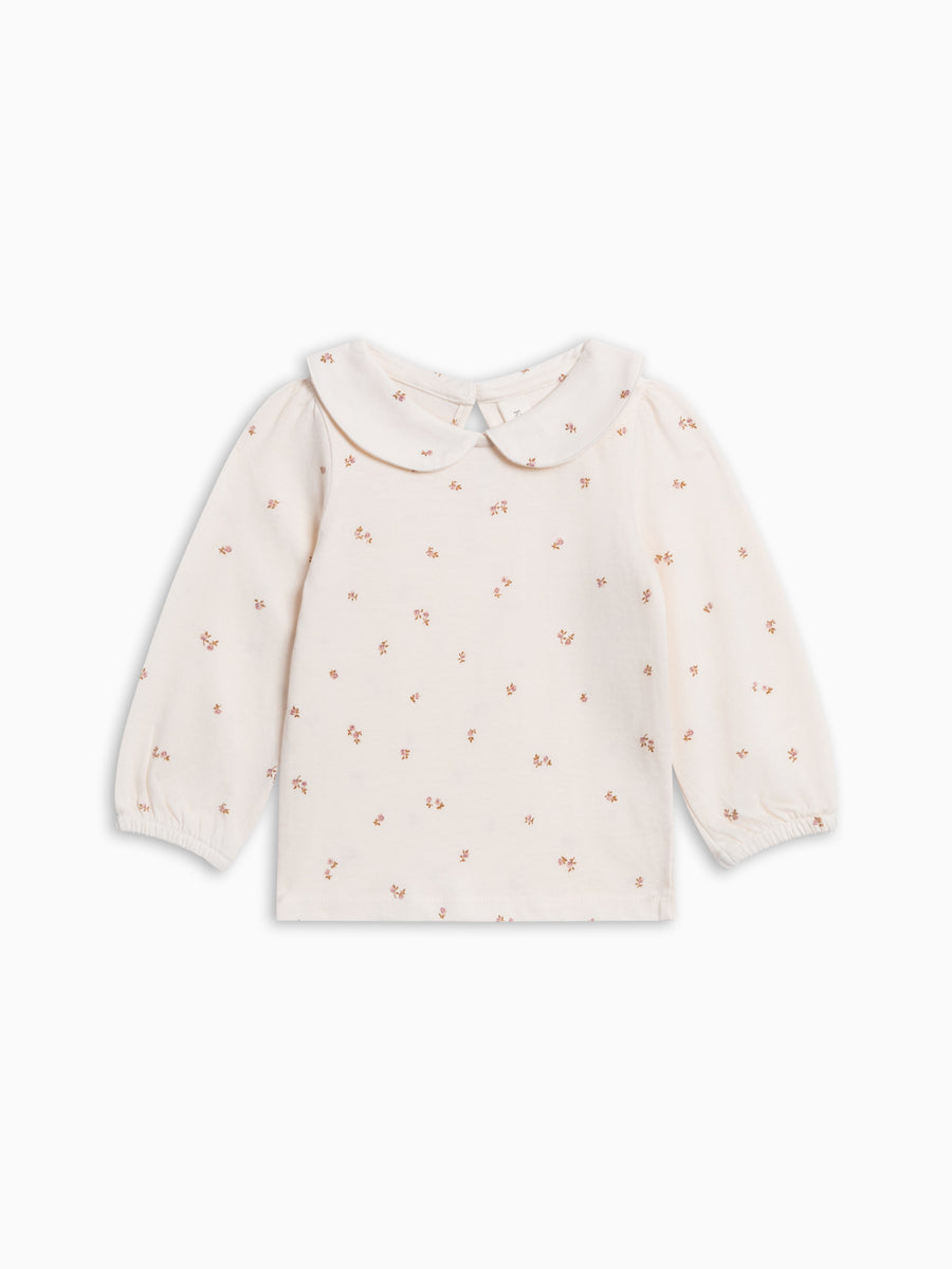 Sora Long Sleeve Peter Pan Top - Etta Floral Baby-Kids : Tops : Tees : Long Sleeves KENDI by Colored Organics Sora Long Sleeve Peter Pan Top | Colored Organics®