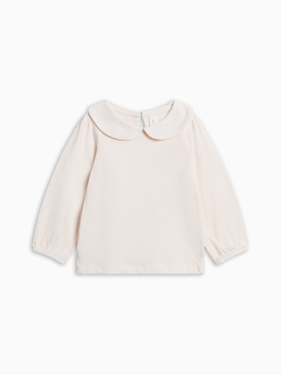 Sora Long Sleeve Peter Pan Top - Ivory Baby-Kids : Tops : Tees : Long Sleeves KENDI by Colored Organics Sora Long Sleeve Peter Pan Top | Colored Organics®