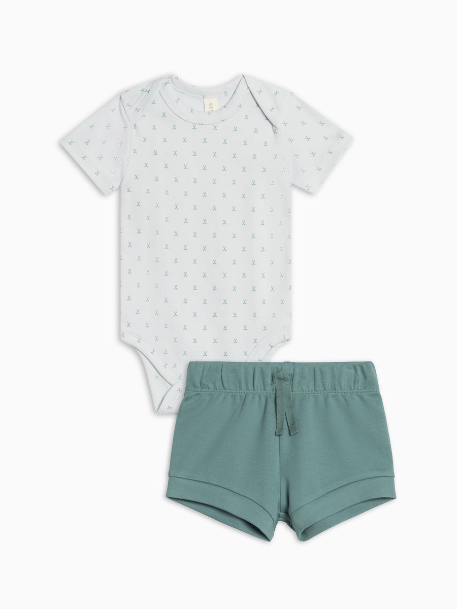 Organic Boy Bodysuit Set Baby-Kids : Virtual Set KENDI by Colored Organics Organic Boy Bodysuit Set for Baby | Colored Organics®