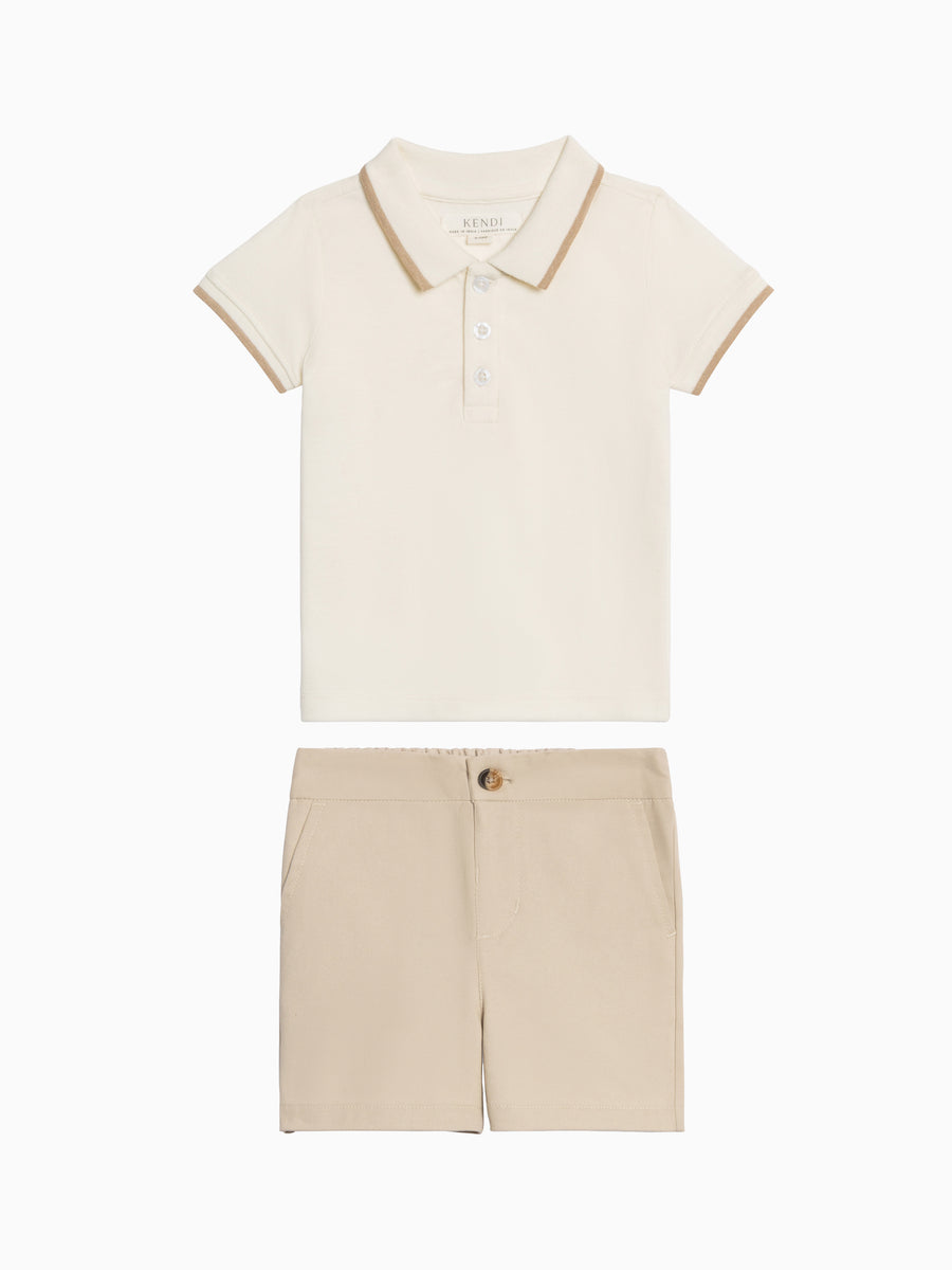 Organic Boy Pique Set Baby-Kids : Virtual Set KENDI by Colored Organics Organic Boy Pique Set for Baby | Colored Organics®