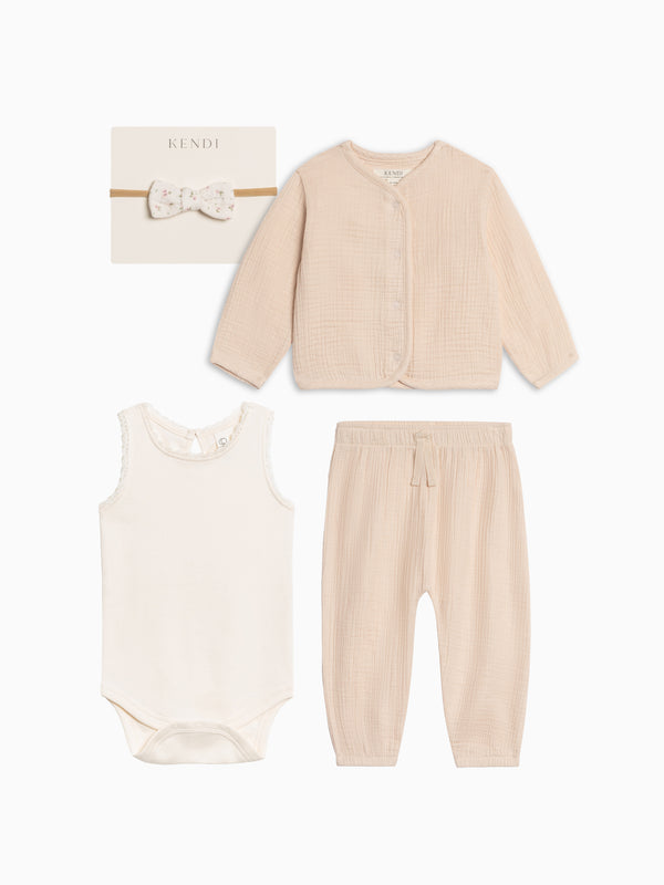 Organic Girls Muslin Bundle Baby-Kids : Virtual Set KENDI by Colored Organics Organic Girls Muslin Bundle for Baby | Colored Organics®