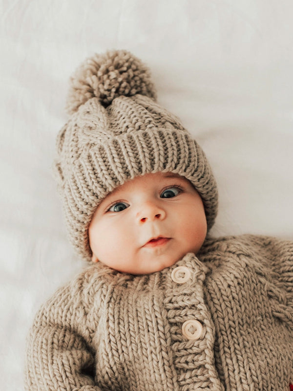 Cable Knit Beanie Baby-Kids : Accessories : Hats Huggalugs Forest Knit Beanie Hat for Baby | Colored Organics®