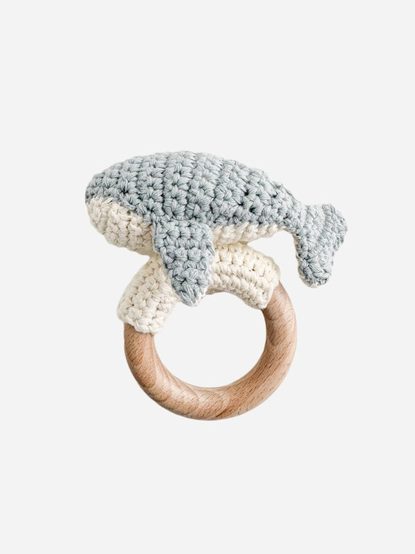 Whale Crocheted Rattle Teether Baby : Toys : Plush + Crinkle : Rattles The Blueberry Hill Whale Crocheted Rattle Teether for Baby | Colored Organics®