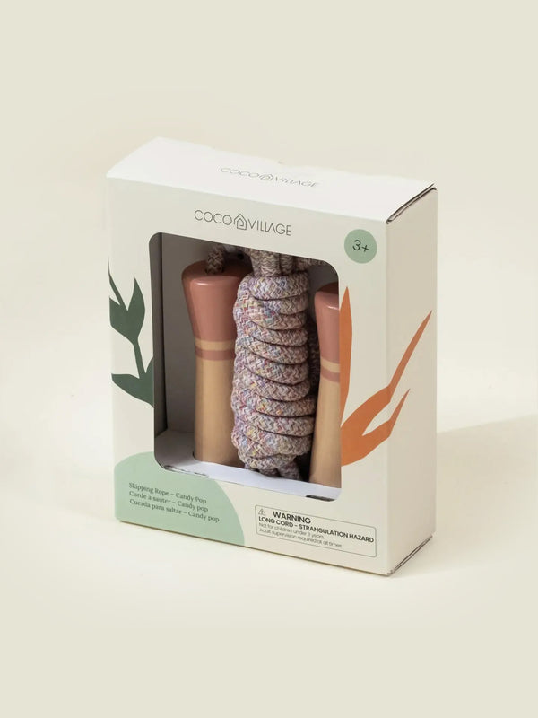 Wooden Handle Skipping Rope Baby-Kids : Toys : Pretend Play Coco Village Wooden Handle Skipping Rope for Baby | Colored Organics®