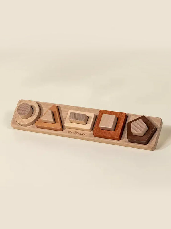 Wooden Shapes Learning Set Baby-Kids : Toys : Puzzle Coco Village Wooden Shapes Learning Set for Baby | Colored Organics®