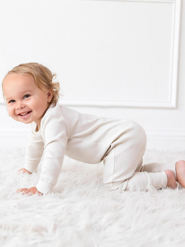 Classic Aspen Romper - Heather Grey Baby : One Pieces : Rompers : Long Sleeves Colored Organics Classic Aspen Romper Baby for Kids | Colored Organics®