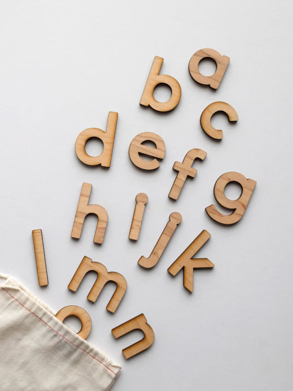 Wooden Lowercase Alphabet Set Kids : Toys : Puzzle Glad Folk Wooden Lowercase Alphabet Letter Set | Colored Organics®