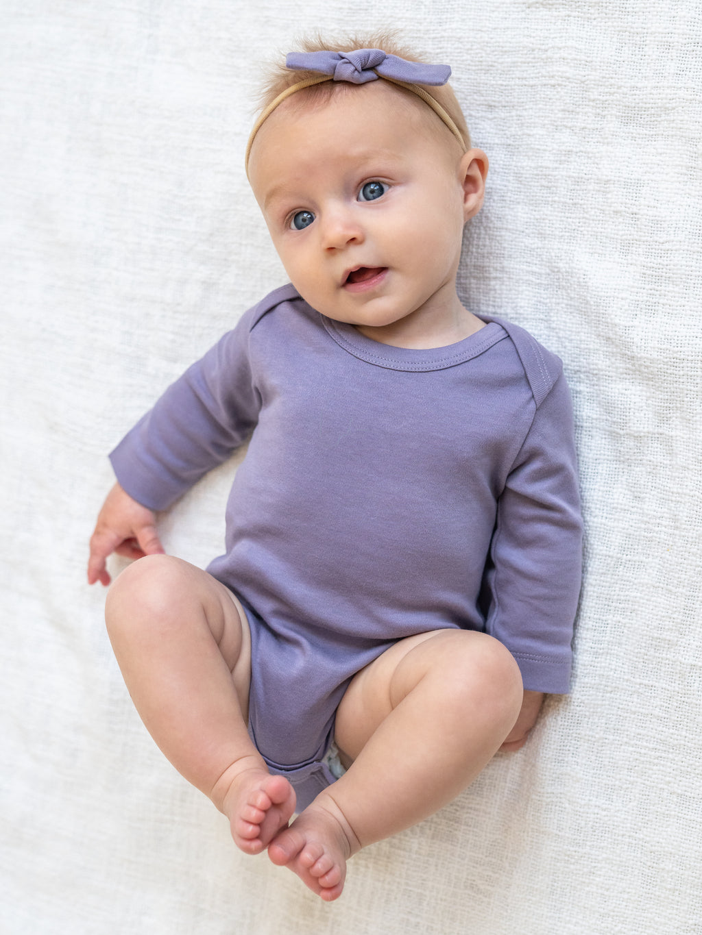 PRE ORDER Long Sleeve Bodysuit - Lavender Baby : One Pieces : Bodysuits : Long Sleeves KENDI by Colored Organics Long Sleeve Bodysuit | Colored Organics®
