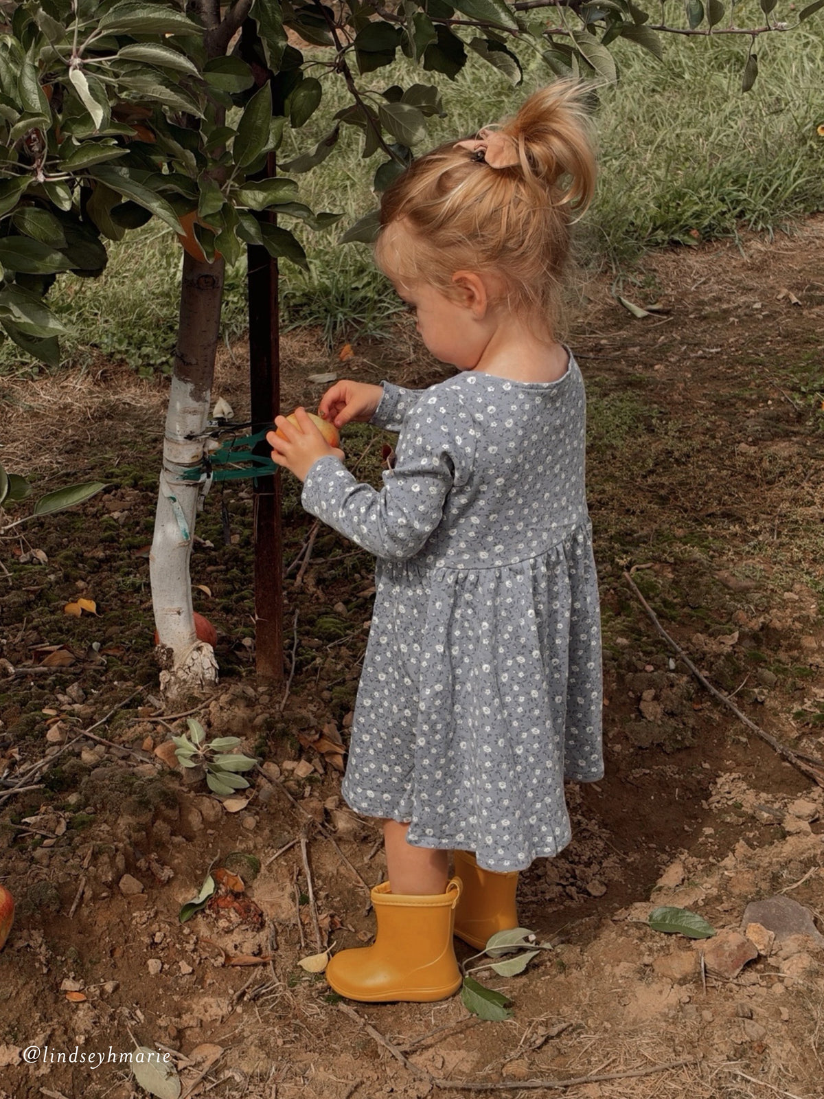 Stella Long Sleeve Swing Dress - Millie Floral Baby-Kids : Dresses : Long Sleeves KENDI by Colored Organics Organic Cotton Baby and Kids Stella | Colored Organics®