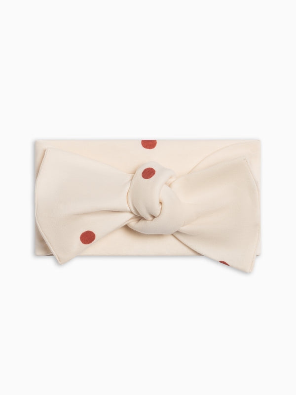 Hattie Bow Wrap - Barn / Polka Baby : Accessories : Bows : Headbands Kendi PRE ORDER Hattie Bow Wrap - Barn / Polka | Colored Organics®
