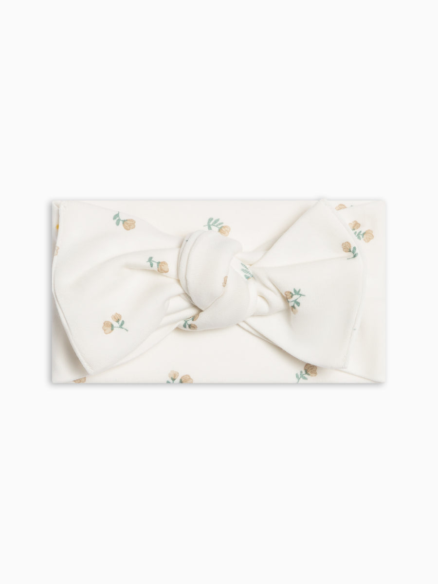 Hattie Bow Wrap - Palmer Floral / Dune + Laguna Baby : Accessories : Bows : Headbands KENDI by Colored Organics Hattie Bow Wrap - Palmer Floral / Dune | Colored Organics®